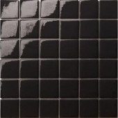 12.5 in. x 12.5 in. Capri Nero Glossy Glass Tile-DISCONTINUED