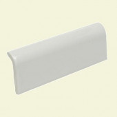 Color Collection Matte Snow White 2 in. x 6 in. Ceramic Bullnose Radius Cap Wall Tile-DISCONTINUED