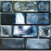 Edgewater Black Sand Glass Mosaic & Wall Tile - 5 in. x 5 in. Tile Sample-DISCONTINUED