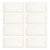 Pearl White Beveled 3 in. x 6 in. Ceramic Wall Tile