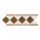 Fashion Accents Almond 4 in. x 11 in. Glass and Stone Decorative Wall Tile