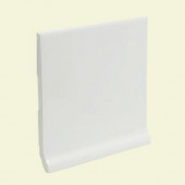Color Collection Matte Snow White 6 in. x 6 in. Ceramic Stackable /Finished Cove Base Wall Tile-DISCONTINUED