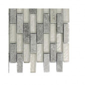 Tectonic Brick Green Quartz Slate and White Gold Glass Floor and Wall Tile - 6 in. x 6 in.Tile Sample