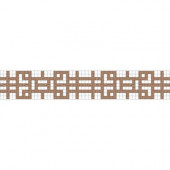 Lattice Copper Border 117.5 in. x 4 in. Glass Wall and Light Residential Floor Mosaic Tile