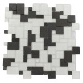 Tetris Parisian Basalt 12 in. x 12 in. x 8 mm Natural Stone Floor and Wall Tile