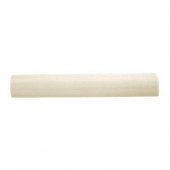 Semi-Gloss Mayan White 3/4 in. x 6 in. Ceramic Outside Corner Quarter-Round Wall Tile-DISCONTINUED