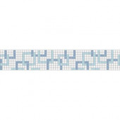 Links Cool Border 117.5 in. x 4 in. Glass Wall and Light Residential Floor Mosaic Tile