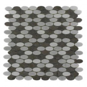 Orbit Sleet Ovals Marble 12 in. x 12 in. x 8 mm Mosaic Floor and Wall Tile