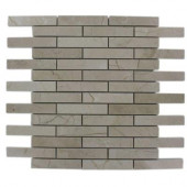 Crema Marfil Large Brick Pattern 12 in. x 12 in. x 8 mm Marble Mosaic Floor and Wall Tile
