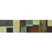 Argos 4-1/4 in. x 17 in. Multicolor Porcelain Border Mosaic Tile-DISCONTINUED