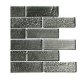 Metallic Platinum 1 in. x 3 in. Glass Tiles Sample-DISCONTINUED