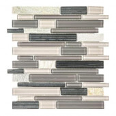 Platinum Pearl Pencil 10.625 in. x 12 in. x 8 mm Quartz and Glass Mosaic Wall Tile
