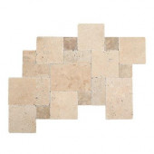 Travertine Peruvian Cream Paredon Pattern Natural Stone Floor and Wall Tile Kit (6 sq. ft. / case)
