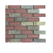 Tectonic Brick Multicolor Slate and Rust Glass Floor and Wall Tile - 6 in. x 6 in. Tile Sample