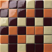 12.5 in. x 12.5 in. Capri Marrone Mix Glossy Glass Tile-DISCONTINUED