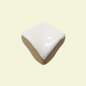 Color Coll Bright White Ice 3/4 in. x 3/4 in. Ceramic Quarter-Round Corner Wall Tile-(.0390 sq.ft./ piece)-DISCONTINUED
