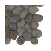 Flat 3D Pebble Rock Beige Stacked Marble Mosaic Floor and Wall Tile - 6 in. x 6 in. Tile Sample-DISCONTINUED