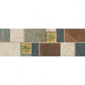 Continental Slate 4 in. x 12 in. x 6 mm Porcelain Decorative Accent Mosaic Floor and Wall Tile
