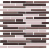 Color Blends Especia Neblina Ms Matte Strips Mosaic Glass Mesh Mounted Tile - 4 in. x 4 in. Tile Sample-DISCONTINUED