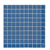Sonterra Glass Navy Blue Opalized 12  x 12 x 6mm Glass Sheet Mounted Mosaic Wall Tile (10 sq. ft. / case)-DISCONTINUED