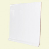 Color Collection Matte Snow White 6 in. x 6 in. Ceramic Stackable Right Cove Base Corner Wall Tile-DISCONTINUED