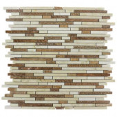 Windsor 1/4 Random Galil Blend Pattern Marble 12 in. x 12 in. x 8 mm Mosaic Floor and Wall Tile