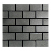 Urban Metals Stainless 12 in. x 12 in. x 8 mm Composite Brick-Joint Mesh-Mounted Mosaic Wall Tile