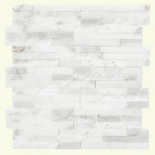 Churchill White Split Face 11.75 in. x 12.5 in. x 8 mm Marble Mosaic Wall Tile (5.5 lb. / Each)