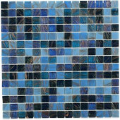 Bahama Blue 13 in. x 13 in. x 4 mm Glass Mosaic Floor and Wall Tile
