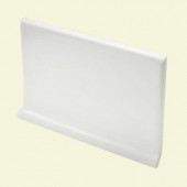 Color Collection Matte Snow White 4 in. x 6 in. Ceramic Cove Base Wall Tile-DISCONTINUED