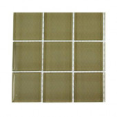 Contempo Cream Polished Glass - 6 in. x 6 in. Tile Sample-DISCONTINUED