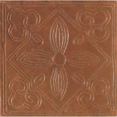 Saltillo Sealed Antique Red 8 in. x 8 in. Ceramic Floral Decorative Floor and Wall Tile-DISCONTINUED