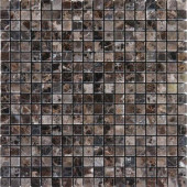 Emperador Dark 12 in. x 12 in. x 10 mm Polished Marble Mesh-Mounted Mosaic Tile (10 sq. ft. / case)
