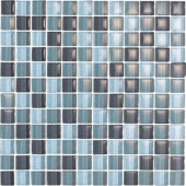 Color Blends Gris-1600 Gloss Mosaic Glass Mesh Mounted Tile - 4 in. x 4 in. Tile Sample-DISCONTINUED