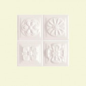 Fashion Accents White 2 in. x 2 in. Ceramic Boquet Dots Accent Wall Tile