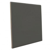 Color Collection Bright Dark Gray 6 in. x 6 in. Ceramic Surface Bullnose Wall Tile-DISCONTINUED