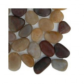 Flat 3D Pebble Rock Multicolor Stacked Marble Mosaic Floor and Wall Tile - 6 in. x 6 in.Floor and Wall Tile Sample