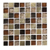 Outback Brown Blend 1/2 in. x 1/2 in. Marble and Glass Tile Squares - 6 in. x 6 in. Floor and Wall Tile Sample