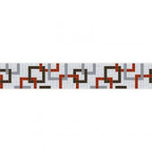 Links Rust Border 117.5 in. x 4 in. Glass Wall and Light Residential Floor Mosaic Tile