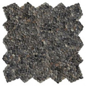 Micro Pebble Barbados Black 12 in. x 12 in. x 6.35 mm Mesh-Mounted Mosaic Floor and Wall Tile (10 sq. ft. / case)