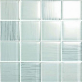 Brushstrokes Bianco-1506-3 Mosaic Glass Mesh Mounted - 4 in. x 4 in. Tile Sample-DISCONTINUED