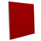 Color Collection Bright Red Pepper 6 in. x 6 in. Ceramic Surface Bullnose Wall Tile-DISCONTINUED