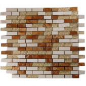 London Bridge 12 in. x 12 in.x 8 mm Marble and Glass Mosaic Floor and Wall Tile
