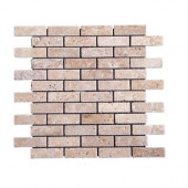 Noche Premium 12 in. x 12 in. x 10 mm Tumbled Travertine Mesh-Mounted Mosaic Tile (10 sq. ft. / case)