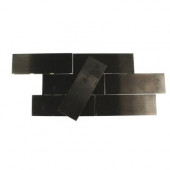 Metal Nero 2 in. x 6 in. Stainless Steel Floor and Wall Tile-DISCONTINUED