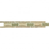 Stone Decorative Accents Linear Fantasy 1-5/8 in. x 12 in. Travertine with Crackled Glass Accent Wall Tile
