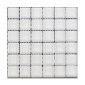 Contempo Bright White Polished 1 in. x 1 in. Glass Tile Sample