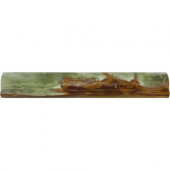 Green 2 in. x 12 in. Rail Molding Polished Onyx Wall Tile (10 ln. ft. / case)