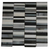 Piano keys Winds Of Change 12 in. x 12 in. x 8 mm Marble Mosaic Floor and Wall Tile