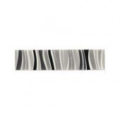 Modern Dimensions Multi-Black Lines 2 in. x 8 in. Ceramic Accent Wall Tile
